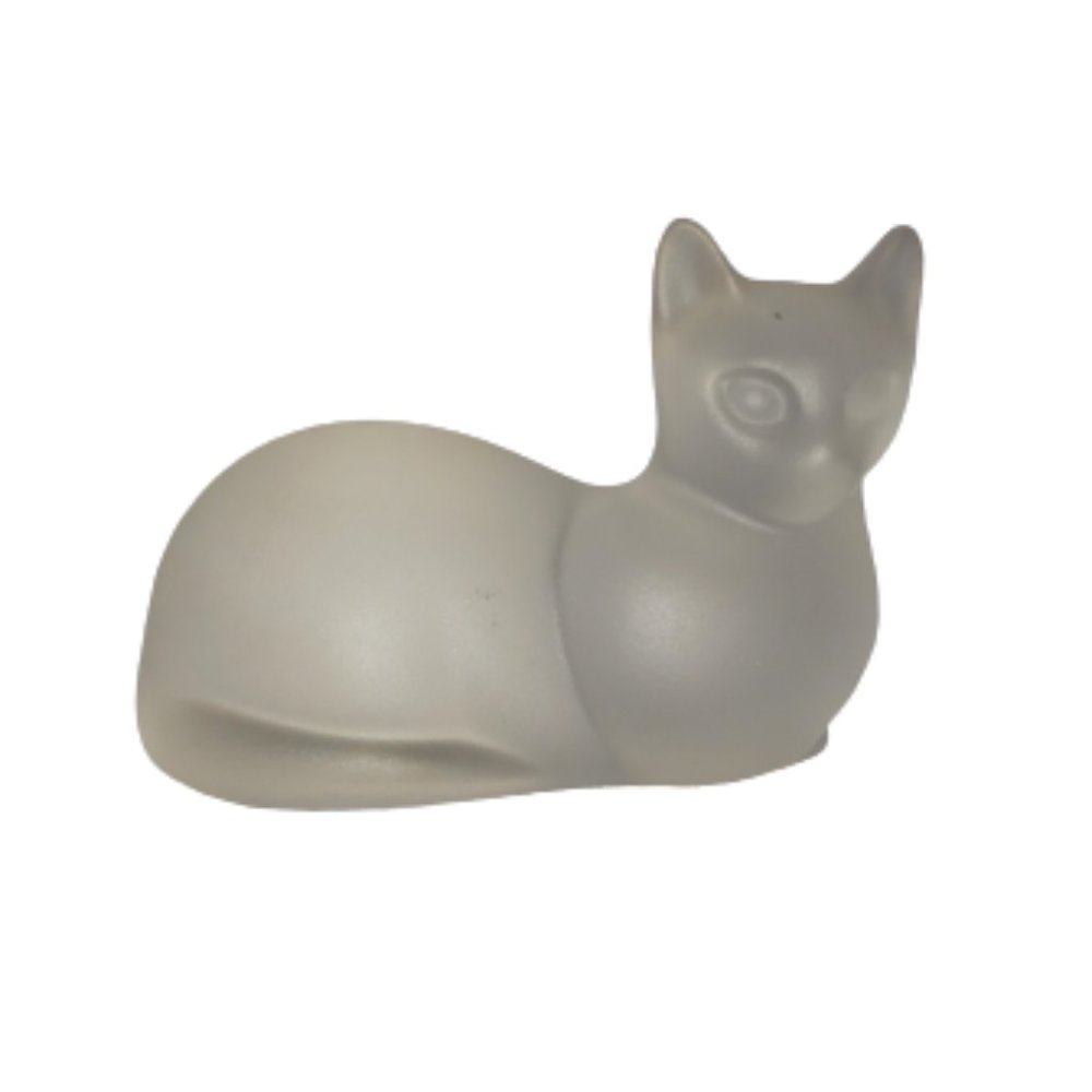 Vtg Lenox Frosted Glass Cat Resting Cat CatLoaf Crystal Paperweight Figurine